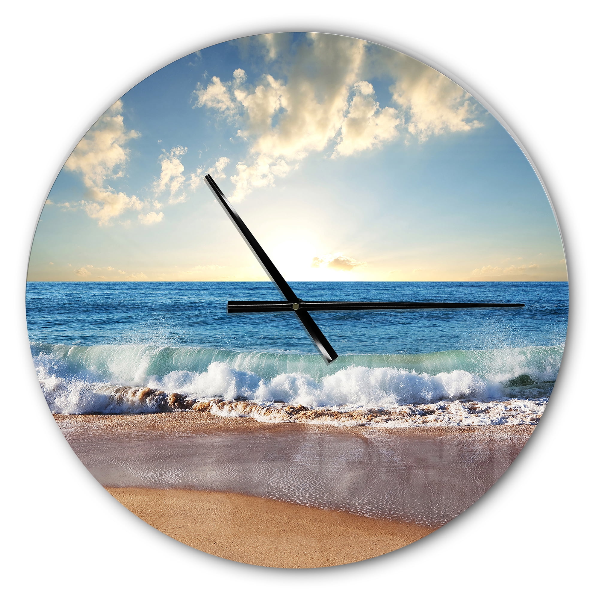 Designart 'Sea Sunset ' Modern wall clock