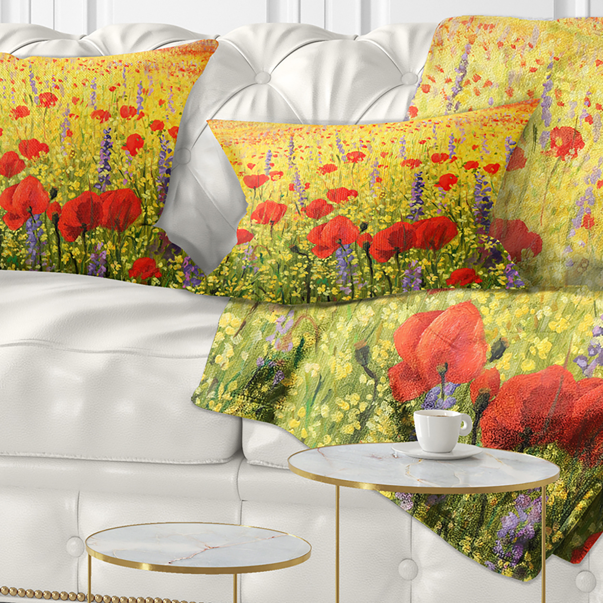 Designart Sea of Blossom - Landscape Printed Throw Pillow - 12x20