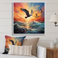 thumbnail image 1 of Designart "Seagull Seagull Euphony Pointillism" Animals Floater Framed Wall Art Print, 1 of 7
