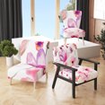 thumbnail image 1 of Designart "Seamless Pattern Of Pink Flowers" Upholstered Floral Accent Chair - Arm Chair, 1 of 4