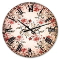 thumbnail image 1 of Designart 'Seamless pattern with red roses' Traditional wall clock, 1 of 3