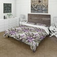 thumbnail image 1 of Designart 'Seamless pattern with watercolor flowers' Abstract Duvet Cover Set, 1 of 4
