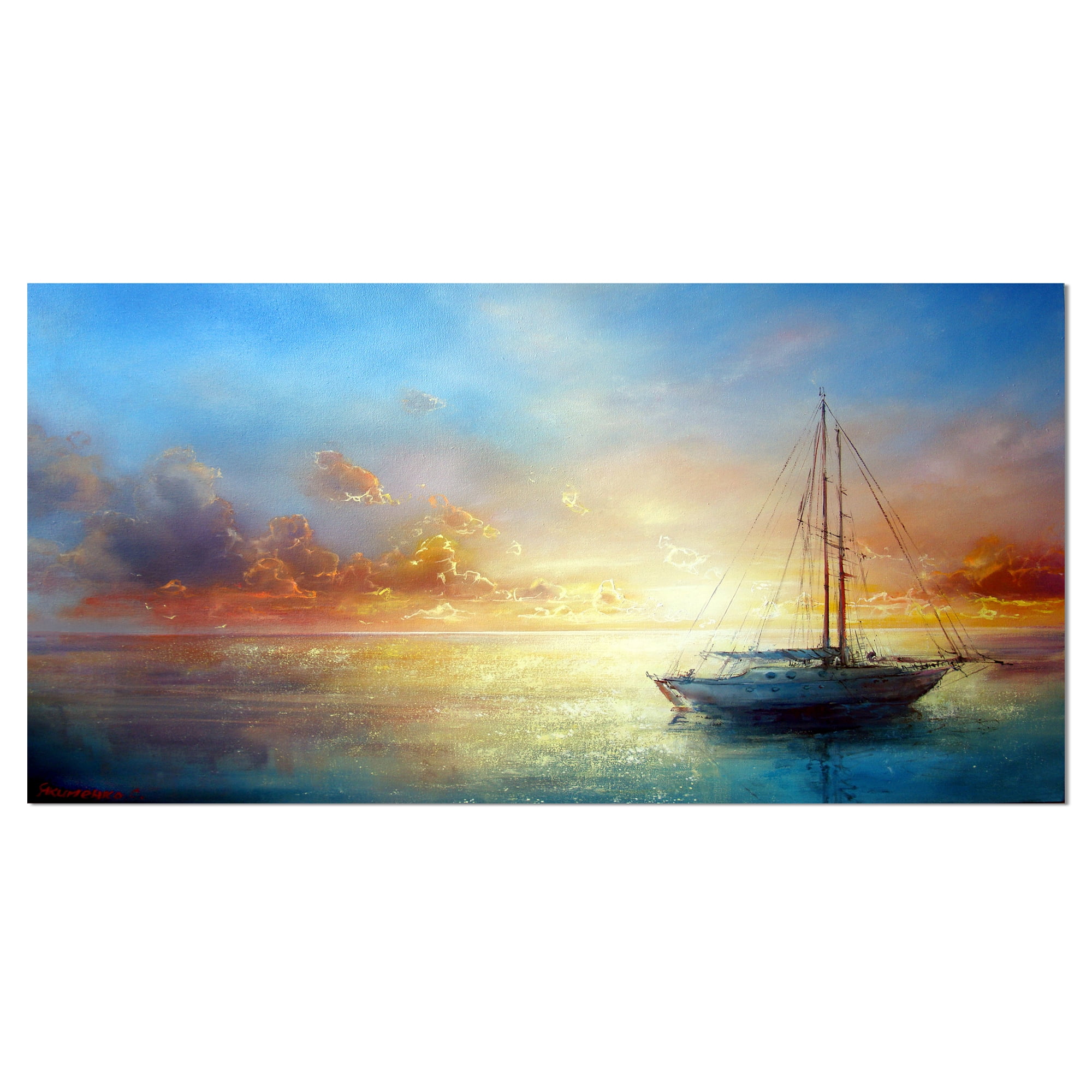Designart 'Seascape Pier ' Seascape Canvas Art Print