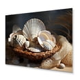 thumbnail image 1 of Designart "Seashell Basket Beach Photo" Nautical & Beach Metal Art Print, 1 of 5