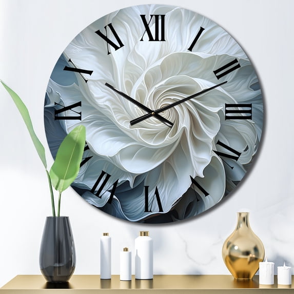 Designart "Seashell Monochromatic I" Animals Oversized Wall Clock