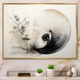 thumbnail image 1 of Designart "Seashell Sumi Asian Painting VI" Asian Floater Framed Canvas Wall Art, 1 of 7