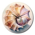 thumbnail image 1 of Designart "Seashell on the Coast II" Animals Oversized Wall Clock, 1 of 5