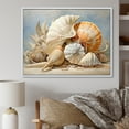 thumbnail image 1 of Designart "Seashells Contemporary composition" Animals Floater Framed Wall Art Print, 1 of 7