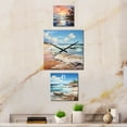thumbnail image 1 of Designart "Seashore Remembrance" Nautical & Beach Oversized Nautical & Coastal Clock - Set Of 3 - Multipanel Clock For Living Room Décor - Large Vertical Clock, 1 of 6