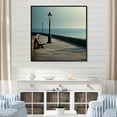 thumbnail image 1 of Designart "Seaside Bench With An Ocean View" Port Landscape Floater Framed Canvas Prints, 1 of 5