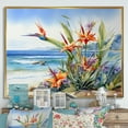 thumbnail image 1 of Designart "Seaside Birds Of Paradise" Birds Of Paradise Floater Framed Wall Art Prints, 1 of 5