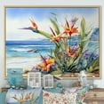 thumbnail image 1 of Designart "Seaside Birds Of Paradise" Birds Of Paradise Floater Framed Wall Art Prints, 1 of 5