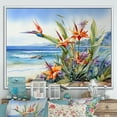 thumbnail image 1 of Designart "Seaside Birds Of Paradise" Birds Of Paradise Floater Framed Wall Art Prints, 1 of 5