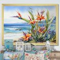 thumbnail image 1 of Designart "Seaside Birds Of Paradise" Birds Of Paradise Picture Framed Wall Art Prints, 1 of 5