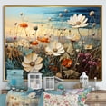 thumbnail image 1 of Designart "Seaside Cerulean Blooms" Flower Floater Framed Canvas Wall Art, 1 of 5