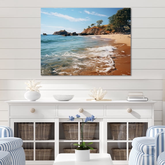 Designart "Seaside Escape Beach Photo" Nautical & Beach Metal Wall Art Prints
