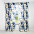 thumbnail image 1 of Designart "Seaside Floral Bliss" Floral Blue, White Curtain 1 Panel, 1 of 6