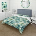thumbnail image 1 of Designart "Seaside Leaf Symphony II" Green Tropical Bedding Covert Set - Tropical Bed Set With 2 Shams, 1 of 5