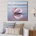 thumbnail image 1 of Designart "Seaside Reflections Beige Clam art painting" Animals Canvas Wall Art, 1 of 5