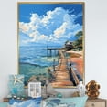 thumbnail image 1 of Designart "Seaside Serenity Capturing Piers and Docks II" Nautical & Beach Floater Framed Canvas Art Print, 1 of 7