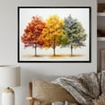 thumbnail image 1 of Designart "Seasonal Tapestry Orange Yellow Maple Tree I" Floral Floater Framed Wall Art Living Room, 1 of 7