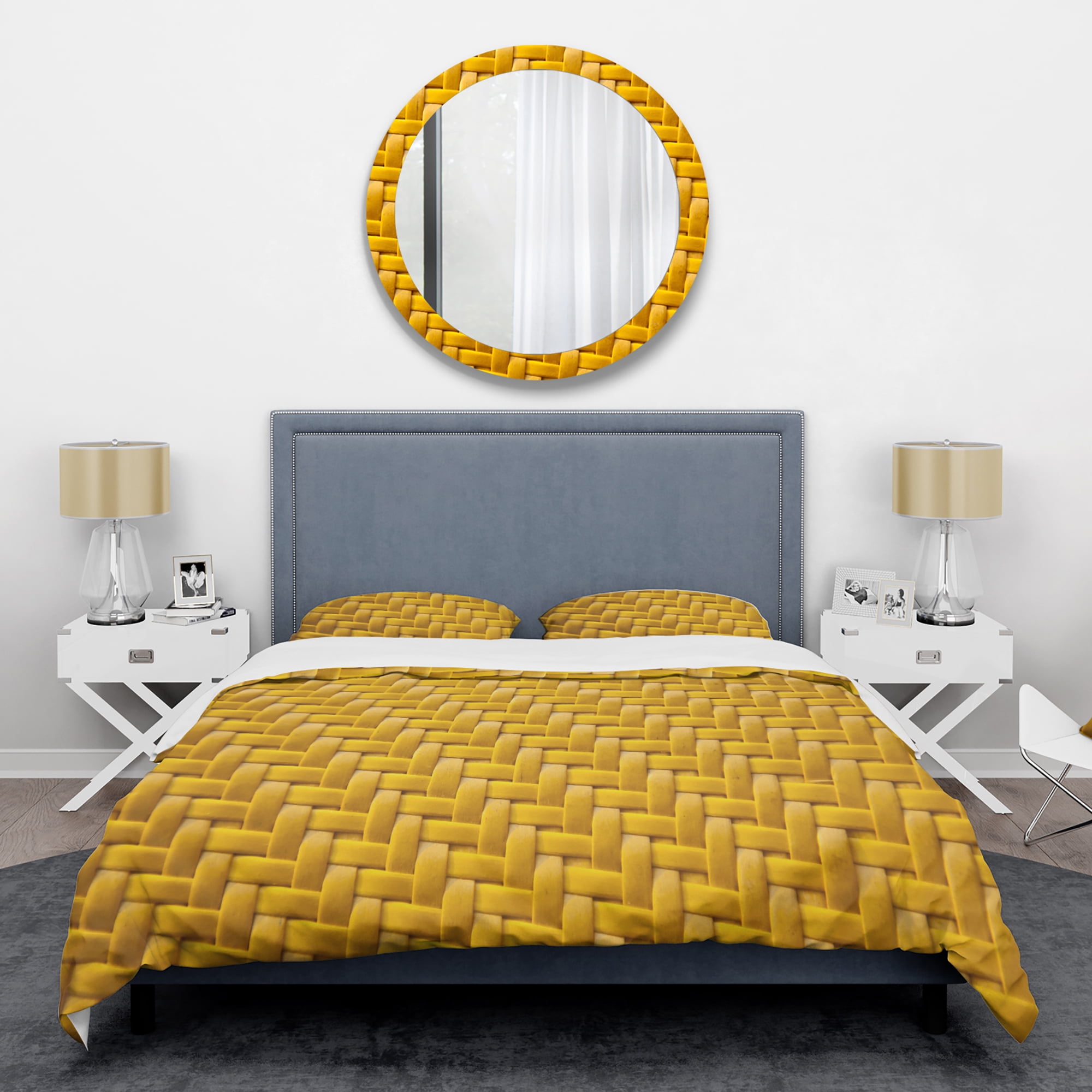 Designart 'Sedge texture background' Mid-Century Modern Duvet Cover Set