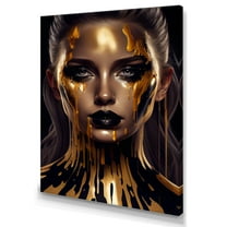 Designart Sensual Liquid Gold Woman VII Canvas Wall Art