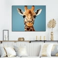 thumbnail image 1 of Designart "Sentinel Of The Savannah: Blue Giraffe" Animals Giraffe Wall Art Living Room, 1 of 7
