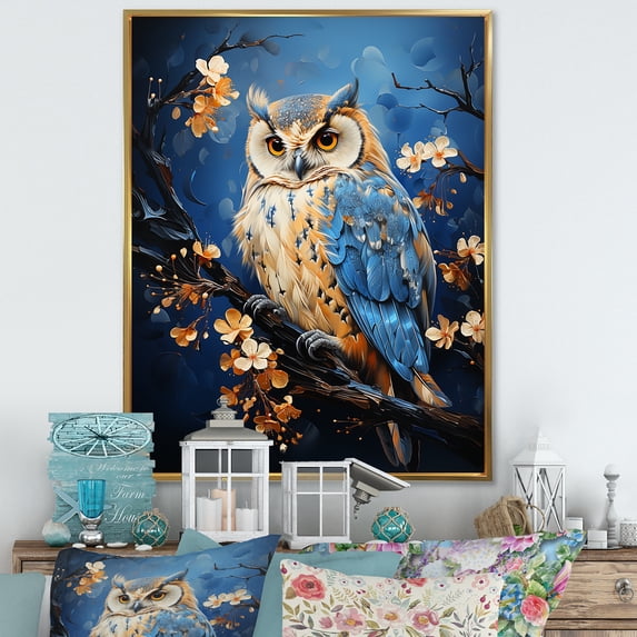 Designart "Sentinels Of The Enchanted Forest: The Owl" Animals Owl Floater Framed Canvas Prints