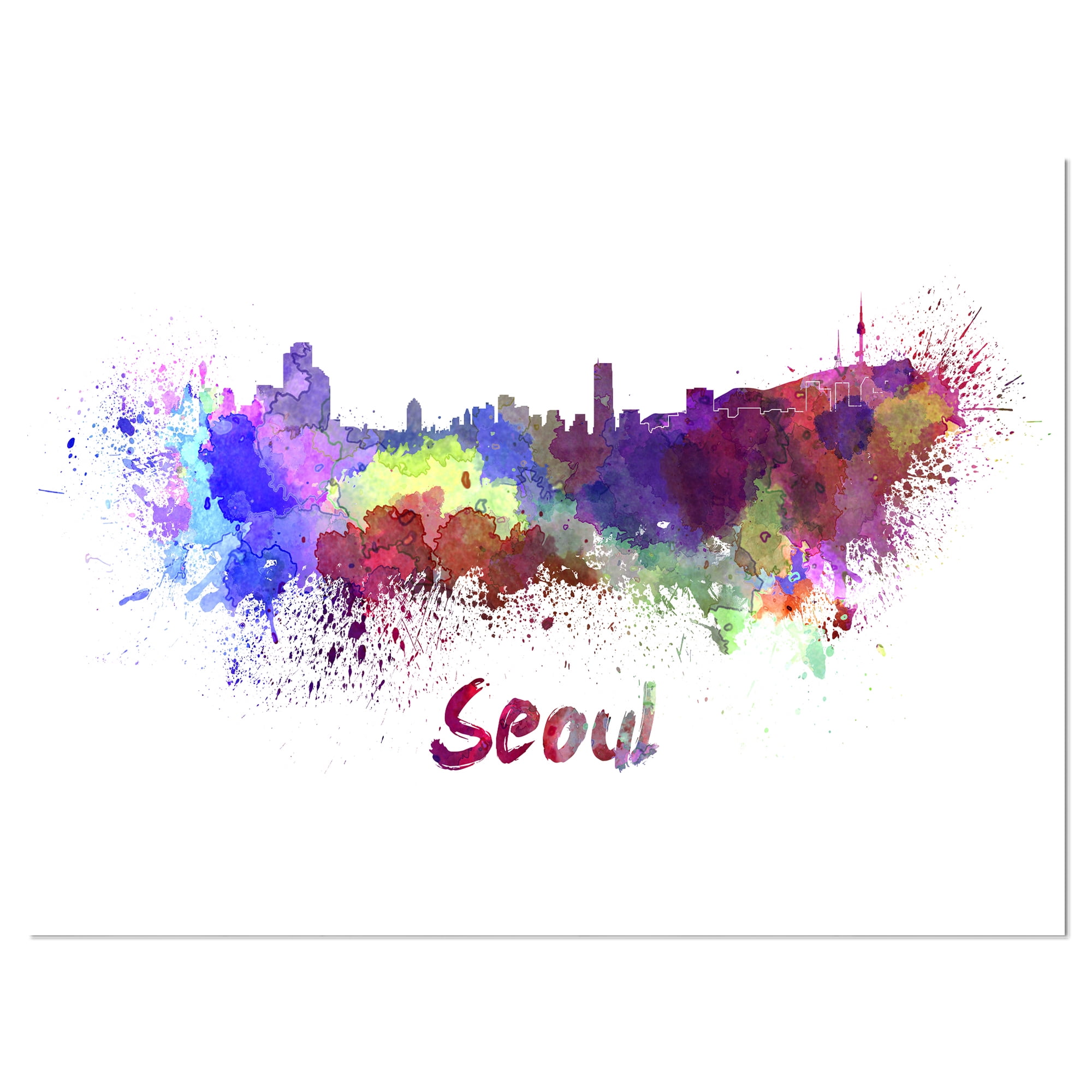 Designart 'Seoul Skyline ' Cityscape Metal Artwork Print