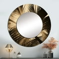 thumbnail image 1 of Designart "Sepia Serenity Amidst Palm Leaves" Palms & Palm Trees Round Mirror Wall Decor Traditional - Large Beige Round Bathroom Mirror - Round Mirror - 23" x 23", 1 of 6