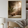 thumbnail image 1 of Designart "Sepia Serenity Among The Palms II" Palms & Palm Trees Floater Framed Canvas Prints, 1 of 5