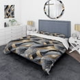 thumbnail image 1 of Designart "Sequined Glamour In Grey And Gold" Glam Bedding Covert Set - Glam Bed Set With 1 Sham, 1 of 5