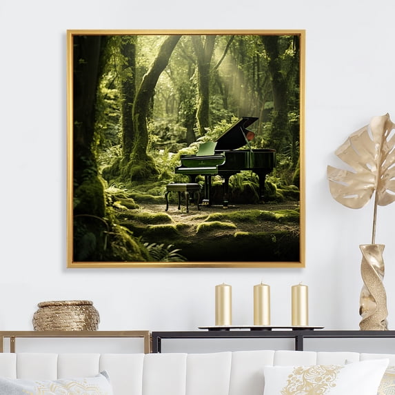 Designart "Serenade In The Piano Forest" Music Floater Framed Canvas Prints