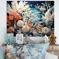 thumbnail image 1 of Designart "Serenade Of Aqua Underwater Corals V" Coastal Coral Under Water Canvas Art Print, 1 of 7