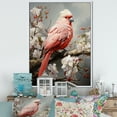 thumbnail image 1 of Designart "Serenade Of Chirping Red Cardinals" Animals Bird Floater Framed Wall Decor, 1 of 5
