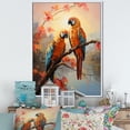 thumbnail image 1 of Designart "Serenade Of Parrots At Sunset" Parrot Floater Framed Wall Art Living Room, 1 of 5