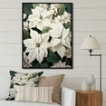 thumbnail image 1 of Designart "Serenade Of Wild White Poinsettia I" Poinsettias Floater Framed Wall Art Living Room, 1 of 5