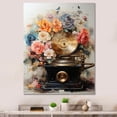 thumbnail image 1 of Designart "Serenade from Watercolor Floral Phonograph" Fashion Canvas Wall Art - Glam Brown Phonographs Entryway Wall Art, 1 of 6