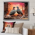thumbnail image 1 of Designart "Serenading Pigeons Grey and Pink I" Animals Framed Wall Art Decor - Modern Farmhouse Pink Pigeon Bedroom Framed Canvas Wall Art, 1 of 6