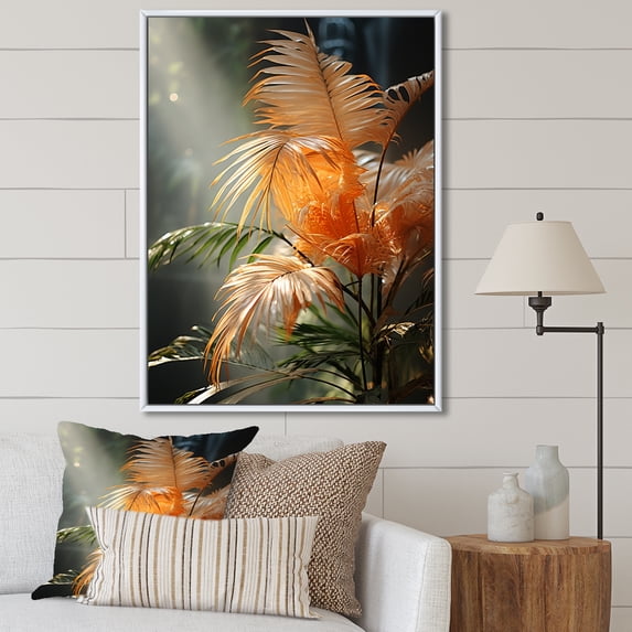 Designart "Serenading Swaying Palms" Palms & Palm Trees Floater Framed Canvas Prints