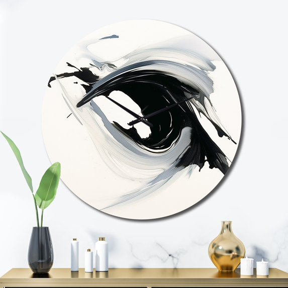 Designart "Serene Abstract Neutral X" Abstract Shapes Oversized Wall Clock