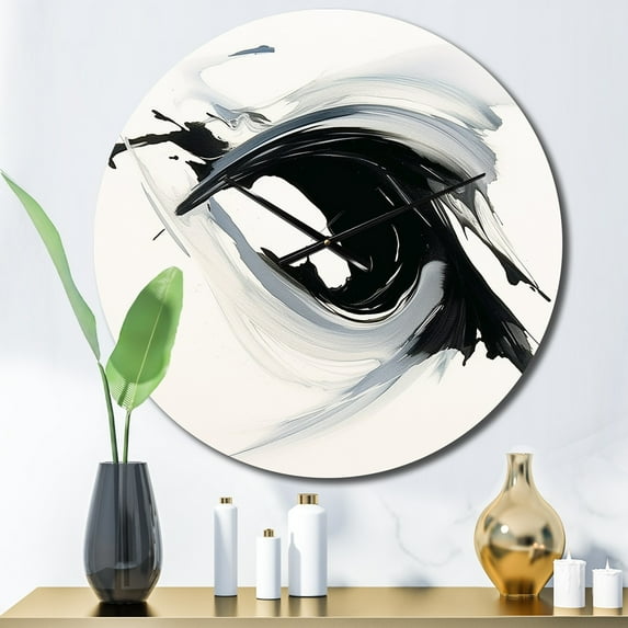 Designart "Serene Abstract Neutral X" Abstract Shapes Oversized Wall Clock
