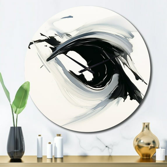 Designart "Serene Abstract Neutral X" Abstract Shapes Oversized Wall Clock
