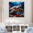 thumbnail image 1 of Designart "Serene Abstract Vista" Animals Turtle Floater Framed Canvas Wall Art, 1 of 5