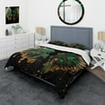 thumbnail image 1 of Designart "Serene Angel Wings in Green and Gold II" Contemporary Glam Bedding Covert Set - Wings Angel Gold Fantasy Bed Set With 2 Shams, 1 of 6