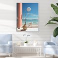 thumbnail image 1 of Designart "Serene Beachside Minimalist Haven" Coastal Floater Framed Wall Art Living Room, 1 of 5