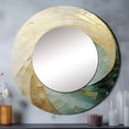 thumbnail image 1 of Designart "Serene Beige Pottery Spirals" Abstract Spirals Beige Large Round Mirror - Round Office Mirror Wall Decor - Modern Round Printed Mirror - 29" x 29", 1 of 6