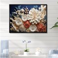 thumbnail image 1 of Designart "Serene Blue And Creamy Deep Marine Views" Coastal Coral Under Water Floater Framed Canvas Prints, 1 of 5