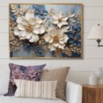 thumbnail image 1 of Designart "Serene Blue Floral Mixture" Seasonal Flowers Floater Framed Canvas Wall Art, 1 of 5